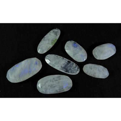 135Cts. Natural Rainbow Moonstone Briolette Cut Oval Gemstone 7 Pcs Lot RML-529