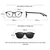 6 In 1 Men Women Polarized Optical Magnetic Sunglasses Clip on Magnet Prescription Round Frame Myopia PC Glasses Frame