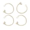 Set of 4 Handwoven Cotton Rope Curtain Holdbacks Stylish Flower Pattern Drapery Tiebacks for Enhancing Window Treatments