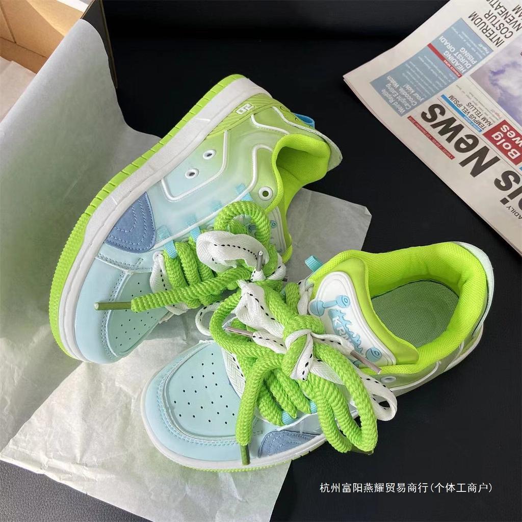 2025 autumn original jelly mandarin duck shoes dopamine casual sports shoes men and women campus trend couple skateboard shoes