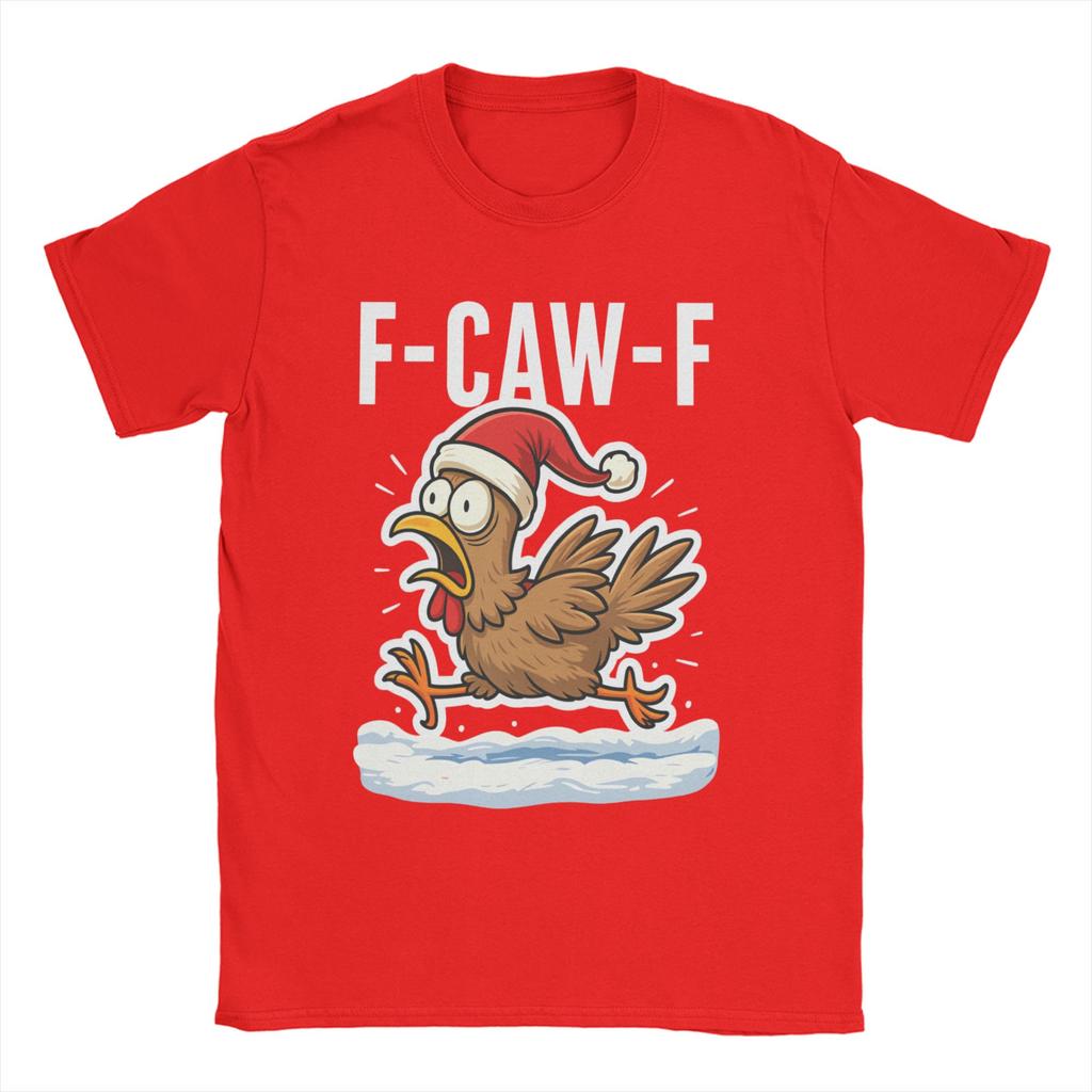 Awesome F Caw F Rooster Funny Bird Fcawf Chicken T-Shirt Men Crewneck Cotton T Shirts  Short Sleeve Tee Shirt Gift Idea Clothing