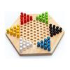 Sasuga Wooden Hexagon Checkers Game Board Game Children's Educational Toy Adults Can Enjoy Brain Training Toy (Natural)