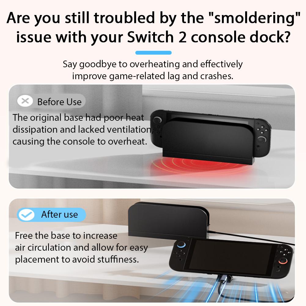 For Switch 2 Host Base Extension Cable With 2M Type-C For NS2 Base TV Adapter Dock Projection For Nintendo Switch 2 Accessories