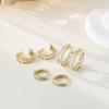 3Pcs/Set Vintage Zircon Huggie Hoop Earrings for Women Fashion Geometric Circle Ear Buckle Earrings Piercing Jewelrys Gifts