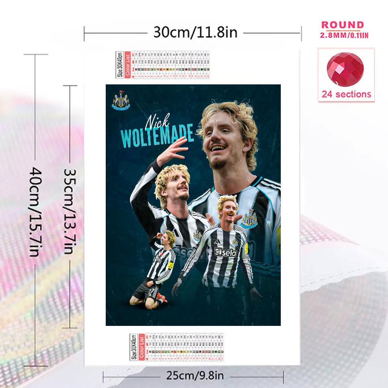 Newcastle United 100% Round Full Drill 5D DIY Diamond Painting Embroidery Cross Stitch Rhinestone Décor