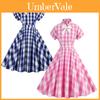 Vintage Barbie Pink Checkered Dress With Butterfly Bow-tie Collar