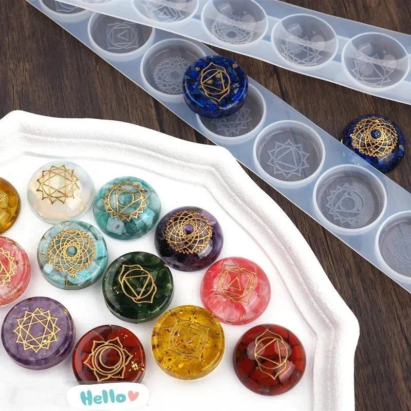 2pcs Set DIY Creative Epoxy Resin Semi-circular Spherical Mirror Mold Crystal Epoxy Mold Creative Design Badge Handmake Molds