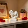 Creative Housewarming Gifts 3D Printed Couple Hugging Kissing Statue, Modern Minimalist Art Sculpture Romantic for Desk Shelf, Home Decor Ornament,