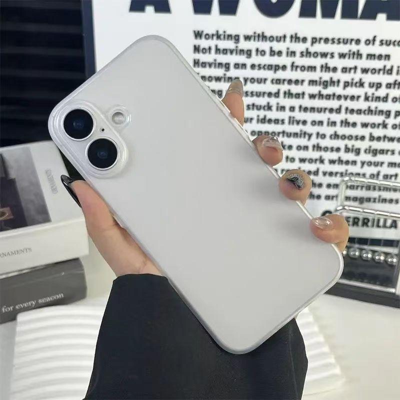 Plain Ultra Thin Matte Hard Case For iPhone 16 15 14 13 12 Mini 11 Pro 16E Xs Xr Max 7 8 Plus SE Translunt Cover Fundas