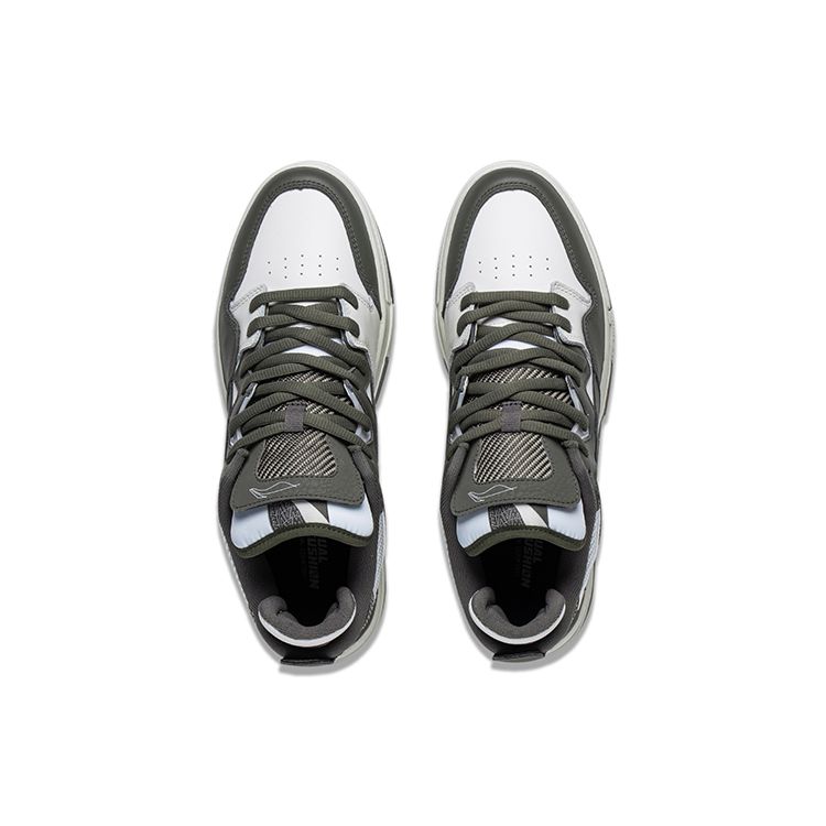 Li Ning Skateboard Series Synthetic Leather Comfortable Soft Bounce Color Block Non-Slip Low-Top Skate Shoes Men Sneakers AECT035-1