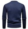 Men's Velvet-Lined Knit Sweater - Warm Autumn/Winter Round Neck for Middle-Aged Dads