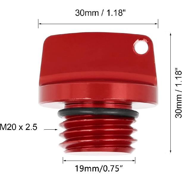 Universal Motorcycle Engine Oil Filler Cap Screw Cover Plug Replacement Red Valve Oil Cap