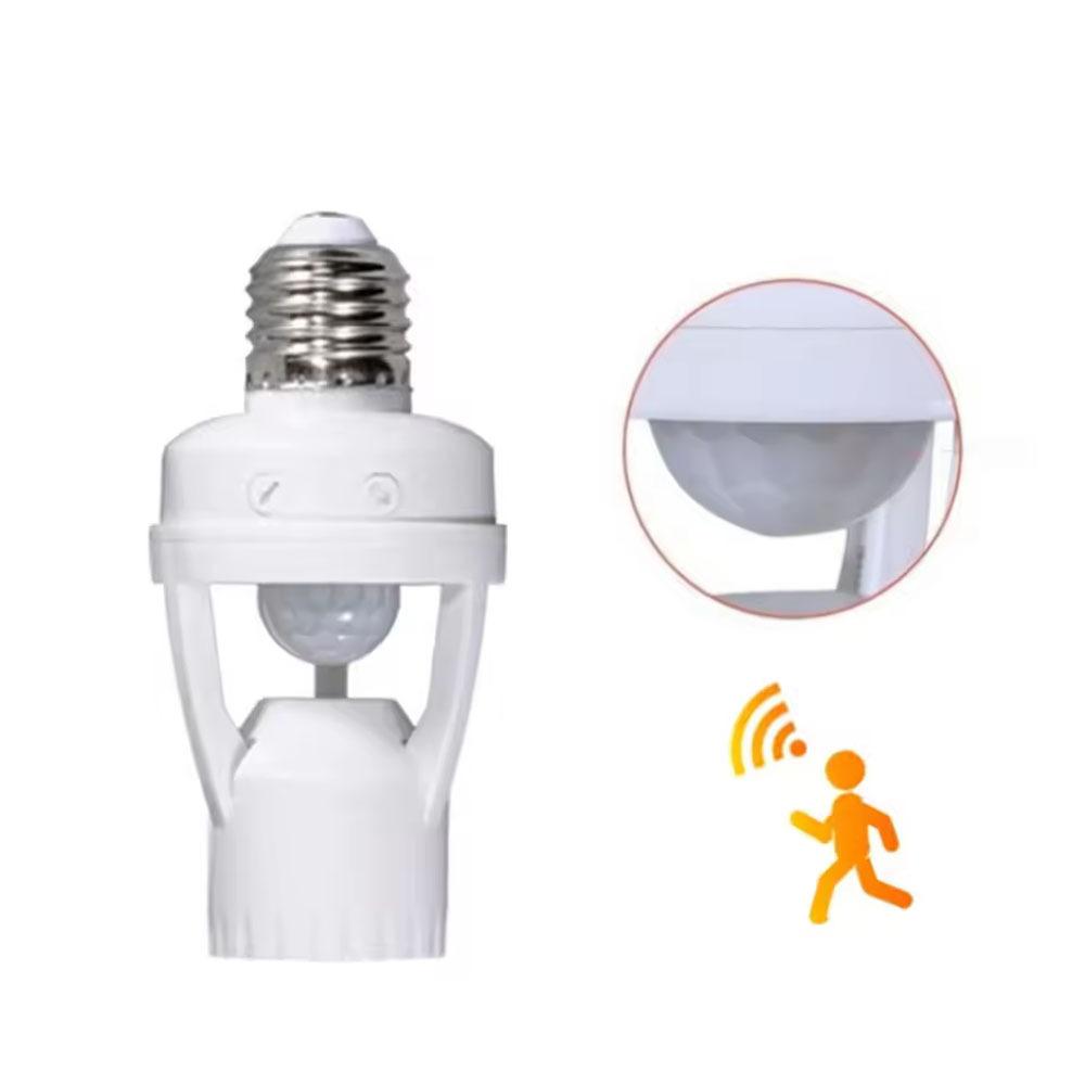 E27 Motion Sensor Light Switch E27 Base Lamp Holder 100-240V Motion Detector With Light Control Smart Switch Socket Adapter