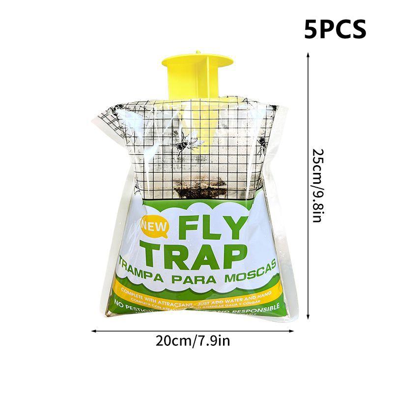 1/5PCS Hanging Flies Trap Catching Bait Bag Outdoor Hornets Bee Trap Bug Insect Fly Kill Catcher Bag Summer Garden Supplies