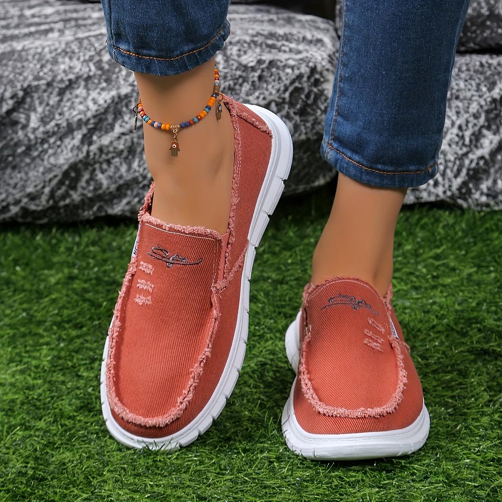 Mocasini sport casual pentru bărbați și femei cu broderie florală - Material moale, talpă antiderapantă din cauciuc, pantofi ușori și confortabili pentru toate anotimpurile