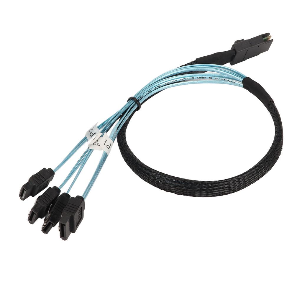 to 4 Cable 7Pin 12Gbps Tinplated Copper Gold Plated Contactor SFF 8087 to 4 Cable for Desktop Chassis