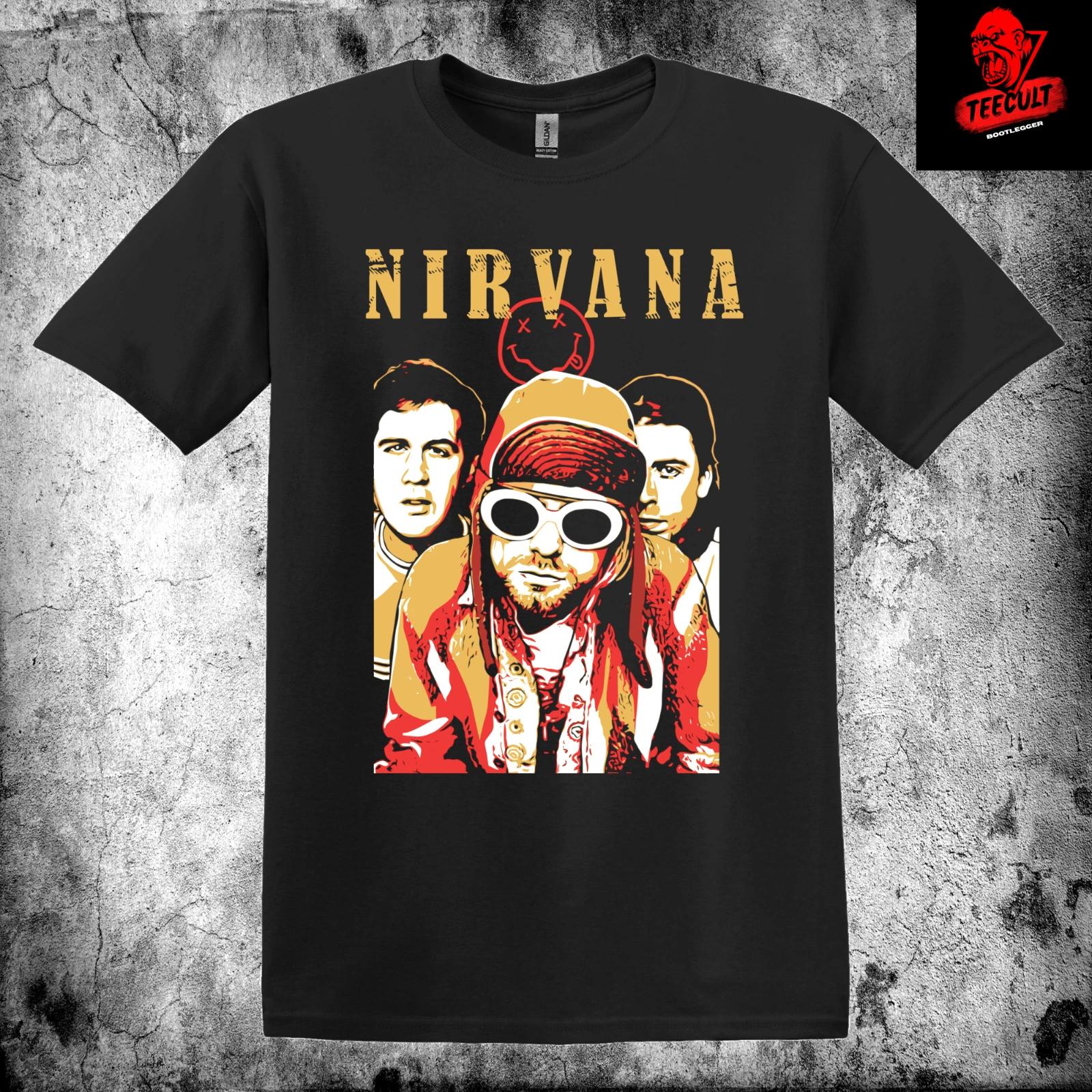 Men s and Women s T-shirts Nirvana Kurt Cobain Tribute Alternative Rock Unisex Premium XS