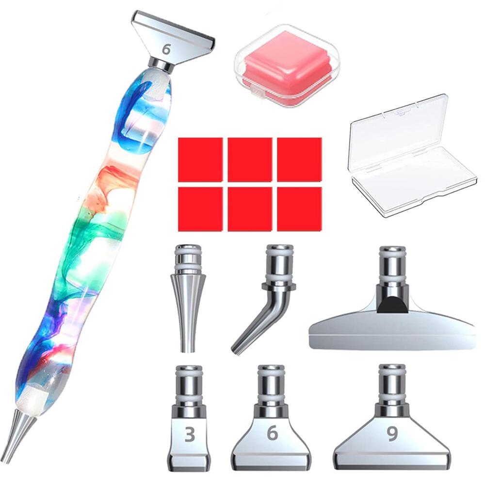 Harz Diamantmalerei Stift Diamantmalerei Werkzeug und Zubehör Punktbohrer Stift mit Metallspitzen Handwerk Nagelkunstwerkzeuge