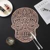 Halloween Skull PVC Placemats Hot Gold Skeleton Waterproof Anti-scald Heat Insulation Mats Table Decoration and Accessories