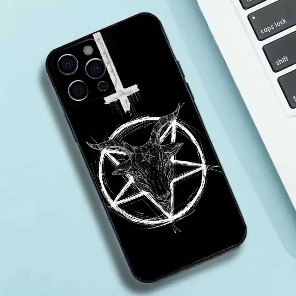 Gothic Satanic Pentagram Phone Case Silicone Soft For IPhone 17 16 15 14 13 12 11 X XR Plus Pro Max Plus