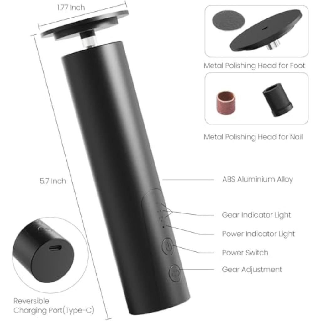 2 In 1 Portable Electric Callus Remover Rechargeable Professional Foot Grinder Feet Dry Dead Skin Pedicure Tool