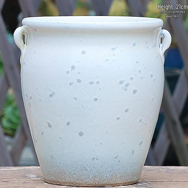 Minimalist Large Coarse Pottery Flower Pot for Succulents and Green Plants