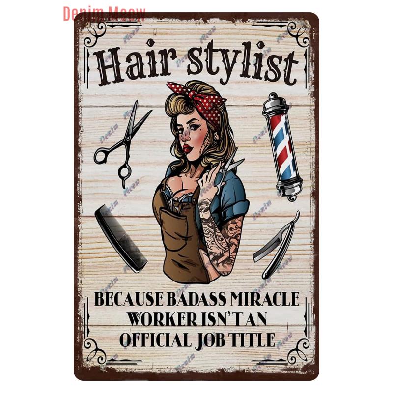 Hair Cutting Retro Plaque, Metal Signs, Barber Shop, Vintage Painting, Wall Posters, Bar, Pub, Shave & Haircut, Home Decor, WY28