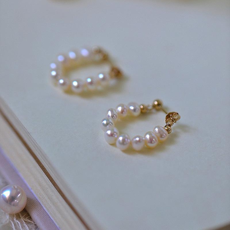 

925 Sterling Silver Natural Freshwater Pearl Earrings Women Fashion Temperament Autumn Winter Tassel Jewelry Girlfriend Gift