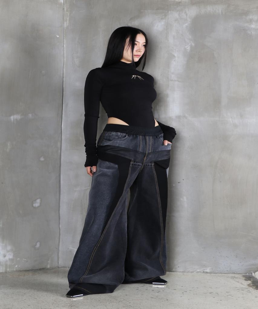 Sumilo Wide Denim Upcycled Pants Unisex