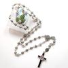 Rose Rosary Beads Rosary Necklace Catholic Prayer Silver Beads High Quality