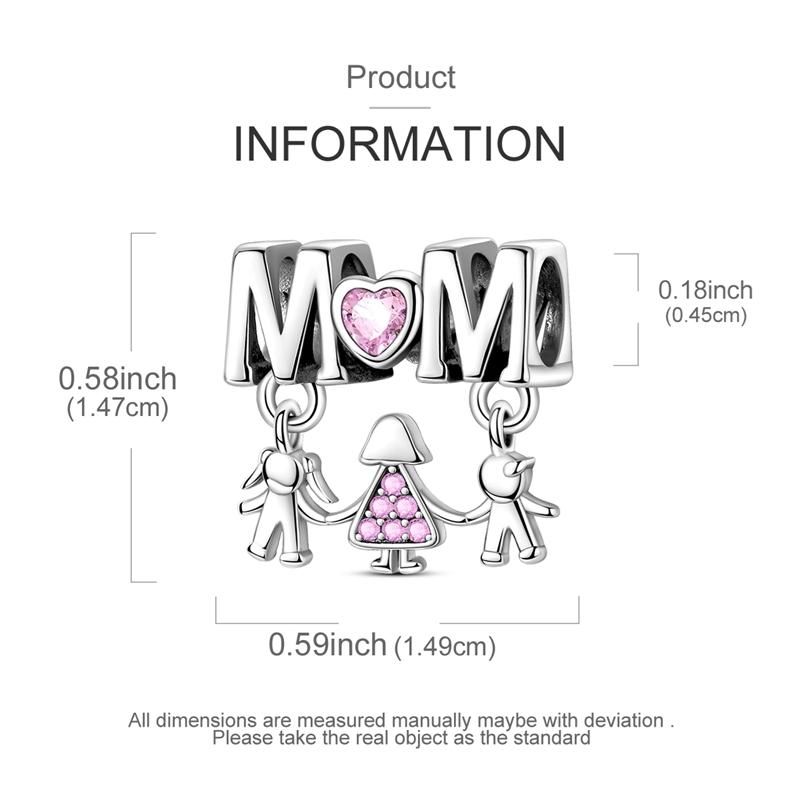 Original Charms Beads Pendant 925 Silver Parent Child Holding Hands Kitten Beads Fit Bracelet Woman Jewelry Gifts