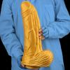 39*10cm Großer Goldener Silikon-Dildo Analplug Sexspielzeug Realistischer Penis Analdilatator Masturbator Fisting Großer Schwanz