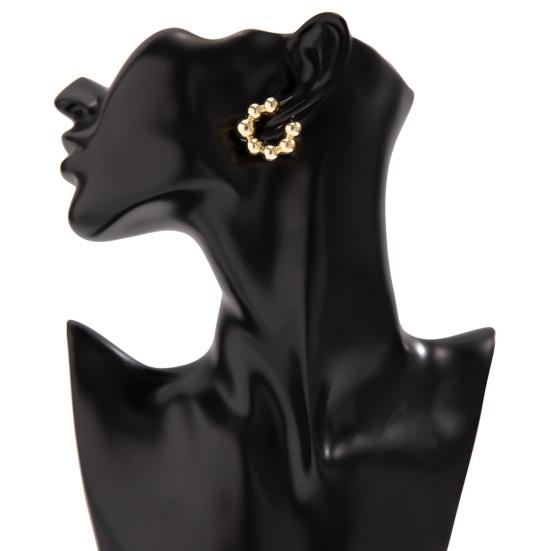 1 pereche de cercei huggie pentru femei, în formă de cerc geometrică, răsucite, fără străpunsuri, bijuterii exagerate pentru urechi.