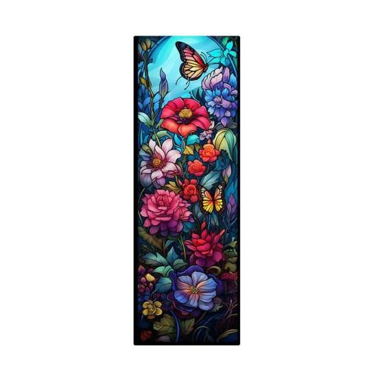 Transparent Bookmark Stained Glass Flower Bookmark Floral Acrylic Suncatcher Colorful Set Plant Book