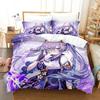 Genshin Impact Bedding Set Single Twin Full Queen King Size Bed Set Aldult Kid Bedroom Duvetcover Sets Girl Bed Sheet Set