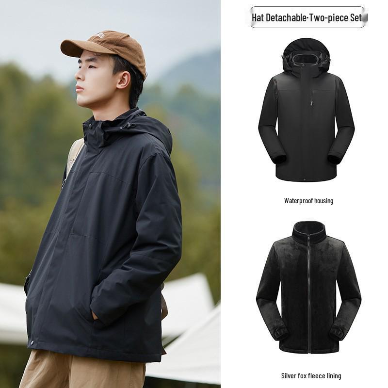 

Ветрозащитная Водоотталкивающая Куртка для пары с подкладкой из флиса Silver Fox - Съемная 2-предметная уличная рабочая одежда. 4XL