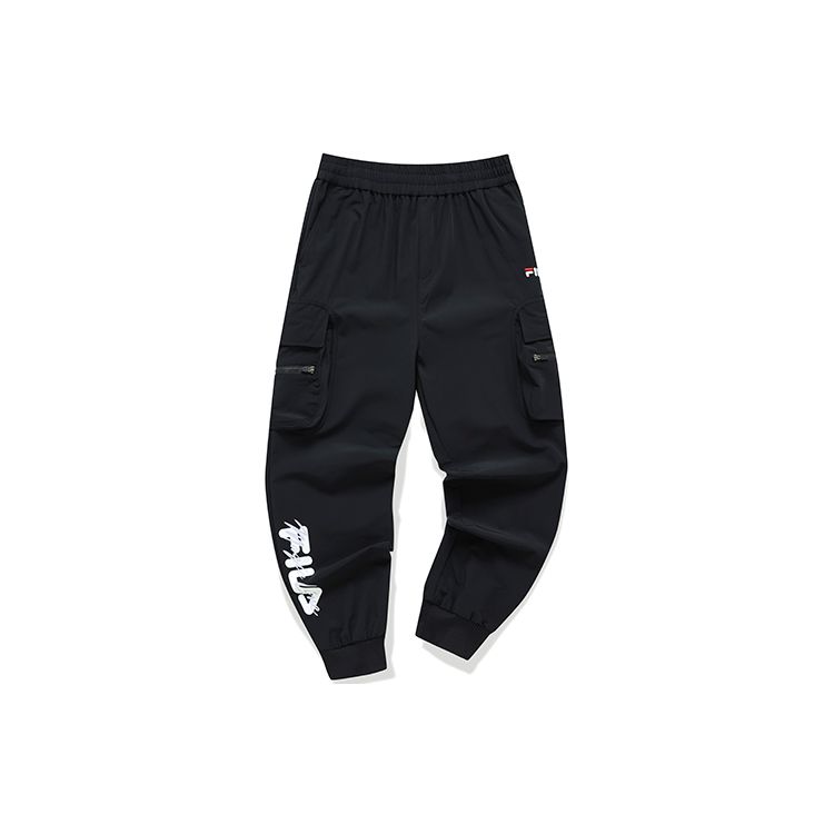Fila Side Pocket Woven Cargo Tapered Casual Pants Women Pants Black F11W149802FBK