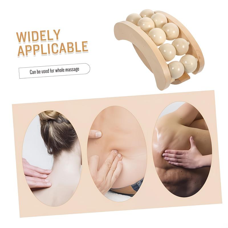Wood Handheld Massage Ball Roller - Deep Tissue Massager Suitable for Back, Neck, Legs, Arms & Full Body | Portable Muscle Device for Athletes