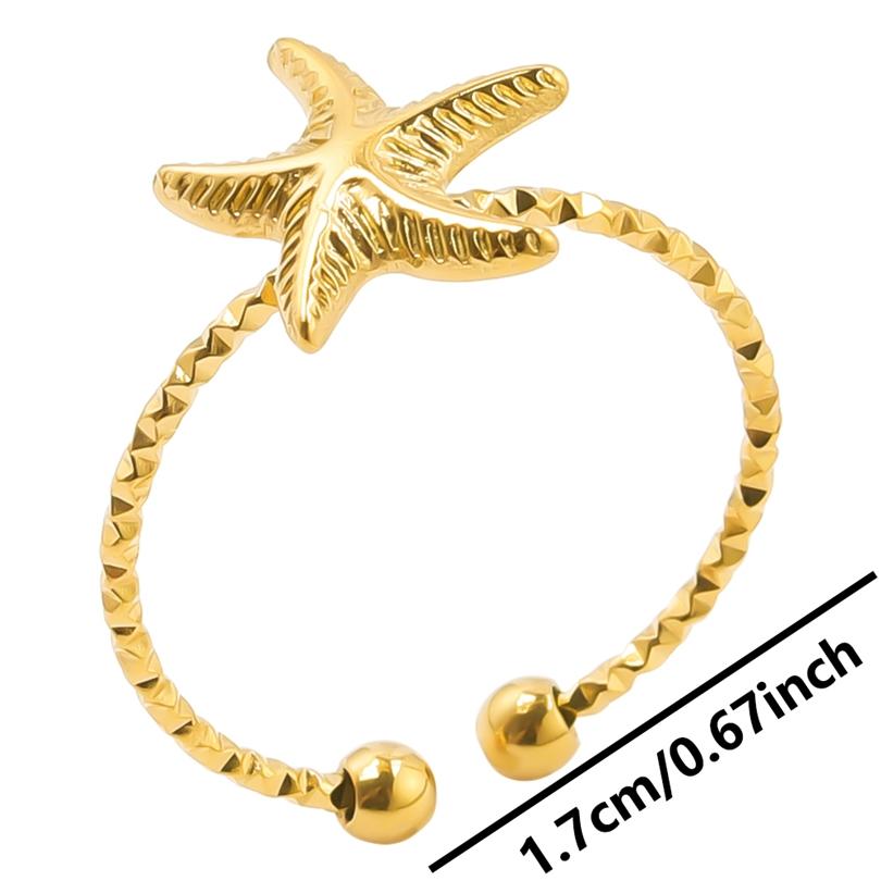 1/5Ppcs/Lot Real Gold Plated Stainless Steel Rings For Women Men Accessories Open Adjsutable Chunky Butterfly Heart Ring Anillos
