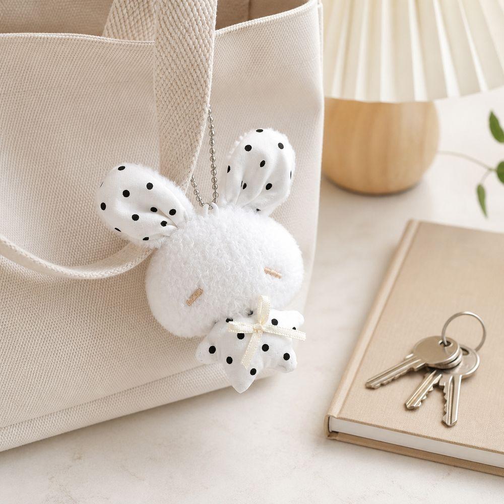 Soft Stuffed Plush Bunny Keychain Bead Chain Stuffed Bag Charm Rabbit Doll Pendant  Girls Gifts