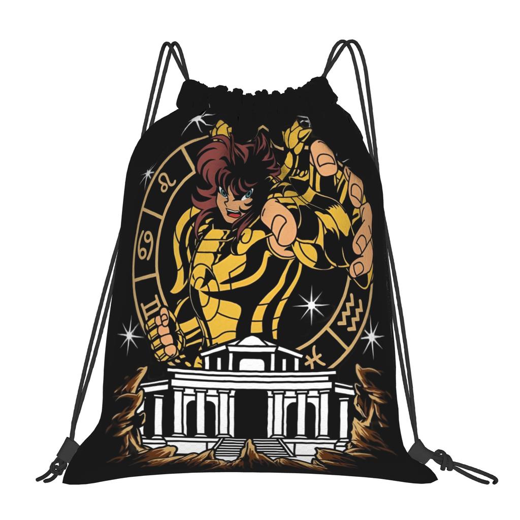 Custom Saint Seiyas Drawstring Backpack Sports Gym Bag for Women Men Anime Training Sackpack