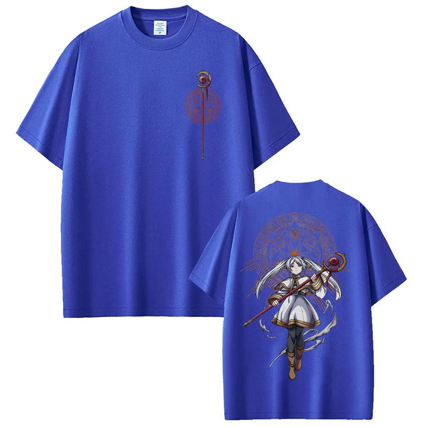 Anime Frieren Beyond Journeys End Frieren T-shirt Manga Sommar T-shirt Herr Dam Mode Kortärmad Bomull Lös T-shirt