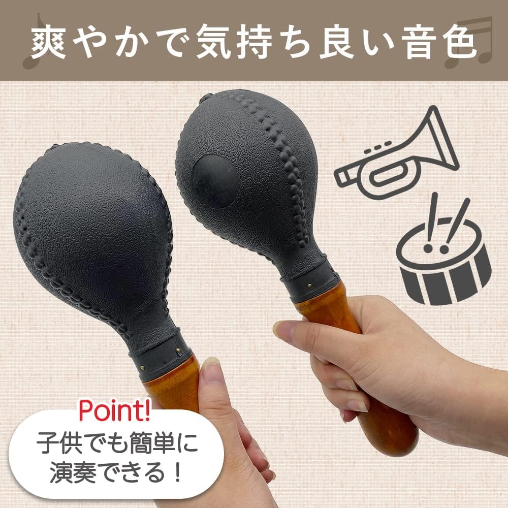 AllBright Musical Liven Zestaw 2 Marakasów, Instrumenty, Występ, Impreza, Karaoke, Up, Instrumenty perkusyjne, Drewniane,