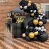 Black Gold And Silver Latex Balloon Birthday Party Balloon Chain Set Room Decoration