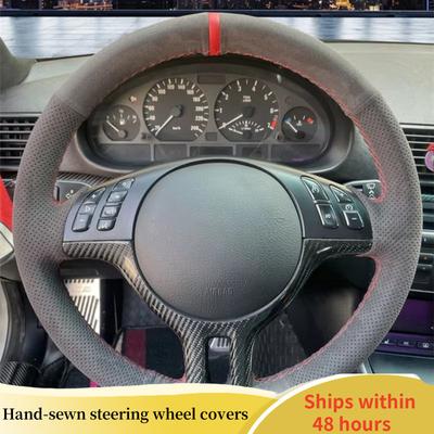 Car Steering Wheel Cover Suede For BMW E46 Coupe 2000-2004 E39 X5 E53 2003 Z3 E36 Steering Wheel Braid Car Accessory