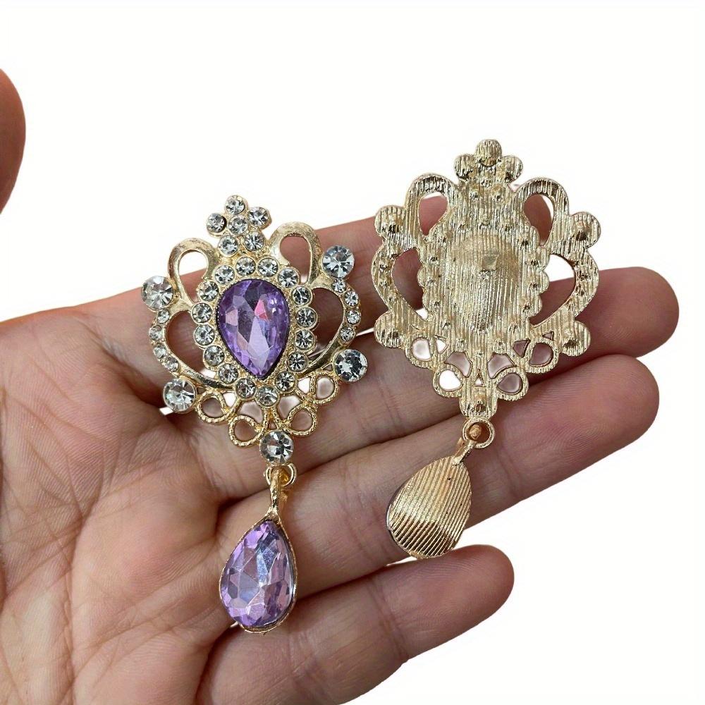 3Pcs/5Pcs Random Color 32*60MM for Needlework Rhinestone Button Hair Manualidades Accessories Diy Flat Back Brooch Jewelry Accessories
