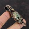 Moss Prehnite Pendant Copper Wire Wrapped Pendant Moss Prehnite Copper Jewelry Gift For Him Handmade Wire Wrap Jewelry Real Gemstone Pendant