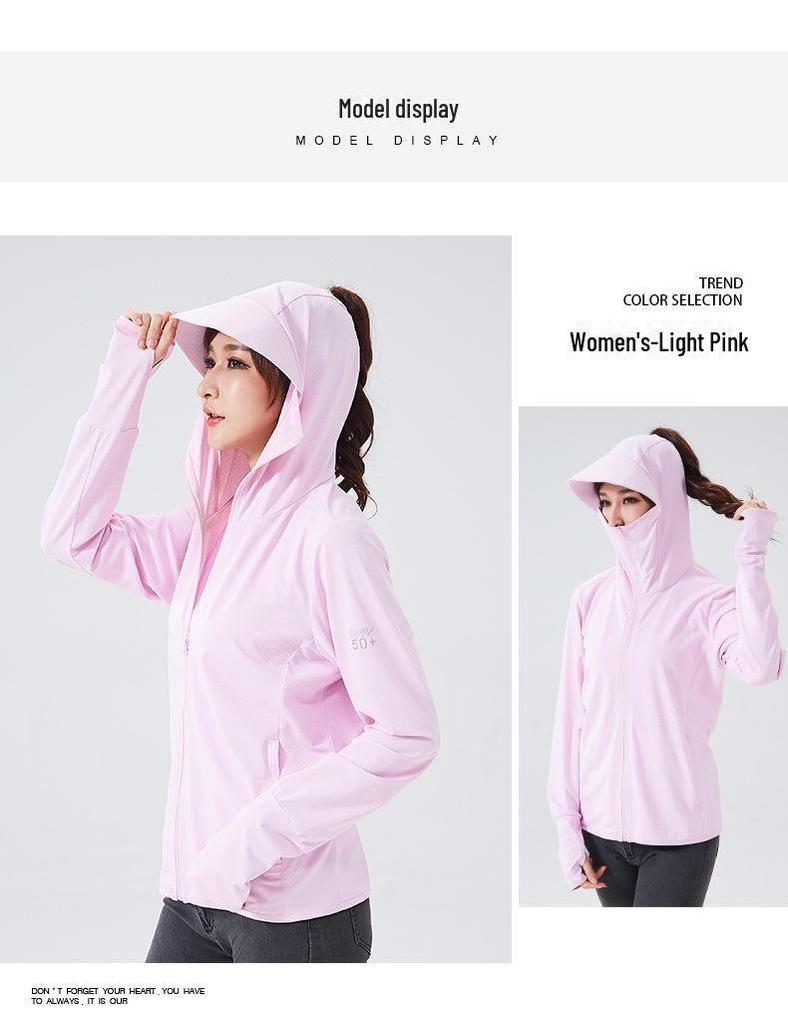 Herre UPF50 Pustende Solbeskyttelse Fiske- og Sykkelhatt med Ansiktsdeksel