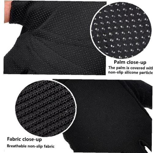 Tactical Half-Finger Gloves, Reinforced, Mountaineering Gloves (Black)