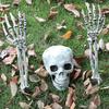 1pc Halloween Skull Man Props Realistic Skull Garden Pile Outdoor Decoration for Horror Party, Halloween Decorations